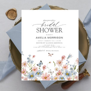 Papier Invitation de Fiançailles Budget Fleur Sauvage Ble