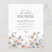 Papier Invitation de Fiançailles Budget Fleur Sauvage Ble (Devant)