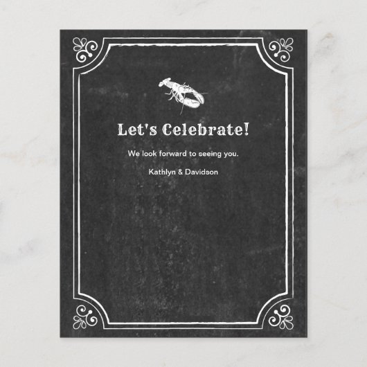 Papier Invitation de Fiançailles de tableau de bord BUDGE (Dos)