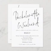 Papier Invitation de fin de semaine de bachelorette de sc (Devant / Derrière)
