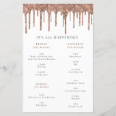 Papier Invitation de fin de semaine de Parties scintillan (Dos)