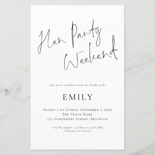 Papier Invitation de fin de semaine du script de fin de s (Devant)