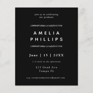 Papier Invitation de fin d'études tendance avec paillette
