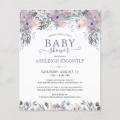 Papier Invitation de Fleur sauvage de Baby shower de coul (Devant)