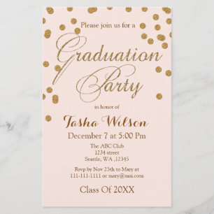 Papier Invitation de graduation de la Parties scintillant