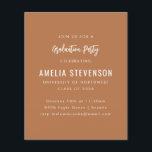 Papier Invitation de graduation moderne à petit budget en<br><div class="desc">Invitation de graduation moderne et minimaliste à petit budget en boho terre cuite marron</div>