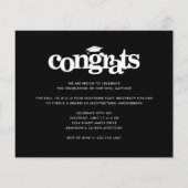 Papier Invitation de graduation photo budget noir et blan (Dos)