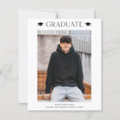 Papier Invitation de graduation photo simple à budget (Devant)
