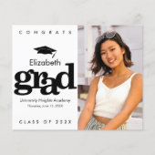 Papier Invitation de la casquette de graduation de photo  (Devant)