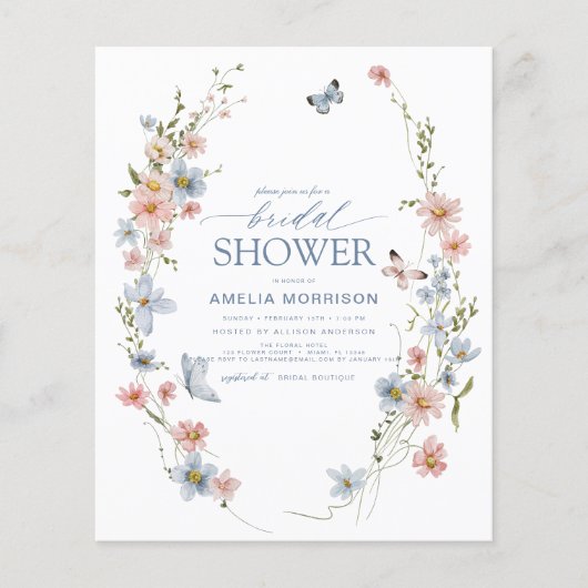 Papier Invitation de la douche nuptiale du code QR du Fle (Devant)