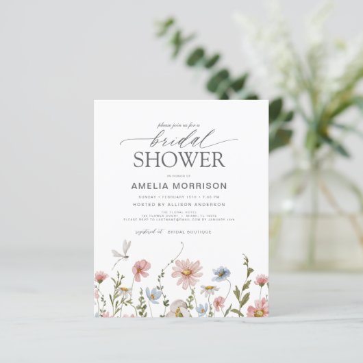 Papier Invitation de la douche nuptiale du code QR du Fle (Debout devant)