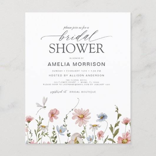 Papier Invitation de la douche nuptiale du code QR du Fle (Devant)