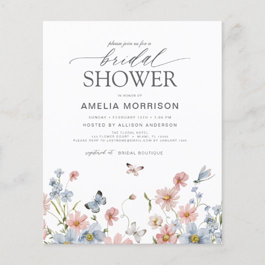 Papier Invitation de la douche nuptiale du code QR du Fle (Devant)