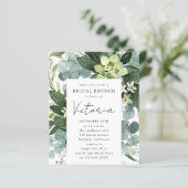 Papier Invitation de la douche nuptiale Eucalyptus (Debout devant)