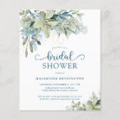 Papier Invitation de la douche nuptiale Eucalyptus bleu B (Devant)