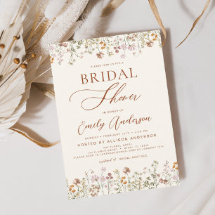 Papier Invitation de la douche nuptiale Fleur sauvage Boh