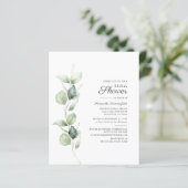 Papier Invitation de la douche nuptiale succulente Eucaly (Debout devant)