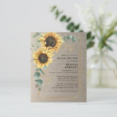 Papier Invitation de la douche nuptiale Sunflower Green (Debout devant)