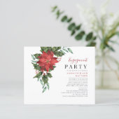 Papier Invitation de la fête d'engagement de Noël florale (Debout devant)