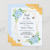 Papier Invitation de la Fête des mariées Mariée à Bee Blu (Devant / Derrière)