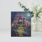 Papier Invitation de la fête d'Halloween Maison éffrayant (Debout devant)