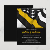 Papier Invitation de la ligne d'or mince du répartiteur b (Devant / Derrière)