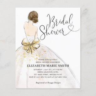 Papier Invitation de la mariée Mariage Gown Budget de la
