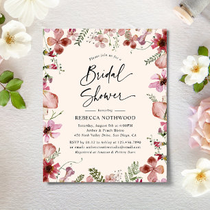 Papier Invitation de la nuptiale de la Flore rose sombre