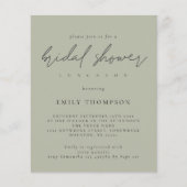 Papier Invitation de la nuptiale de Sage Pale Budget Scri (Devant)
