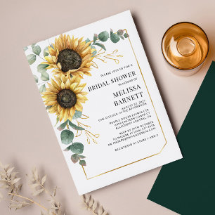 Papier Invitation de la nuptiale de tournesol Eucalyptus