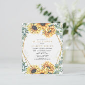Papier Invitation de la nuptiale Sunflower Gold Budget (Debout devant)