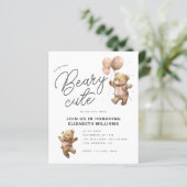Papier Invitation de la partie Baby shower de Beary Cute (Debout devant)