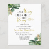 Papier Invitation de la partie de bachelorette tropicale  (Devant)