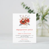 Papier Invitation de la partie de fiançailles Budget Red  (Debout devant)