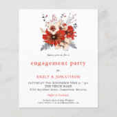 Papier Invitation de la partie de fiançailles Budget Red  (Devant)