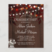 Papier Invitation de la partie de fiançailles Budget rust (Devant)