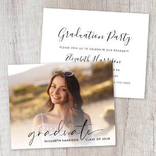 Papier Invitation de la partie de graduation du script bu