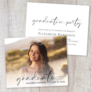 Papier Invitation de la partie de graduation du script bu