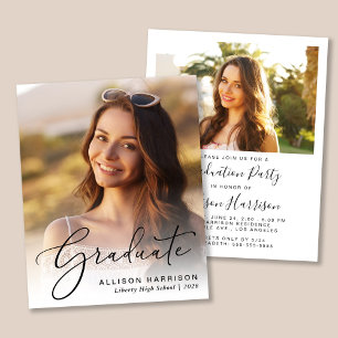 Papier Invitation de la partie de graduation du script de