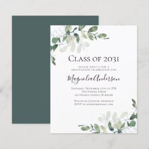 Papier Invitation de la partie de graduation Eucalyptus b