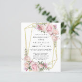 Papier Invitation de la partie de l'engagement floral ros (Debout devant)