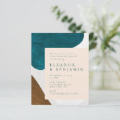 Papier Invitation de la partie de l'engagement Turquoise (Debout devant)