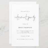 Papier Invitation de la partie de retraite de script simp (Devant / Derrière)