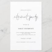 Papier Invitation de la partie de retraite de script simp (Devant)