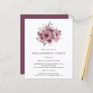 Papier Invitation de la partie d'engagement Budget Purple