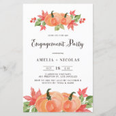 Papier Invitation de la partie d'engagement Citrouille aq (Devant)