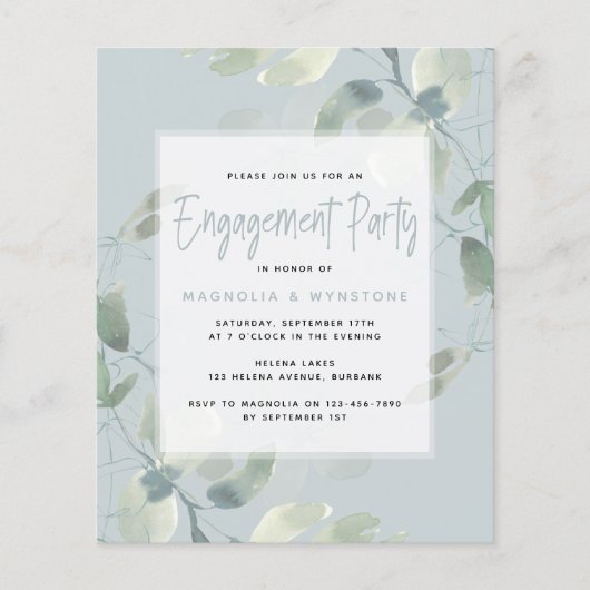 Papier Invitation de la partie d'engagement Eucalyptus BU (Devant)