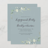 Papier Invitation de la partie d'engagement Eucalyptus bu (Devant / Derrière)