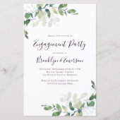 Papier Invitation de la partie d'engagement Eucalyptus bu (Devant)