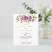 Papier Invitation de la partie d'engagement floral rustiq (Debout devant)